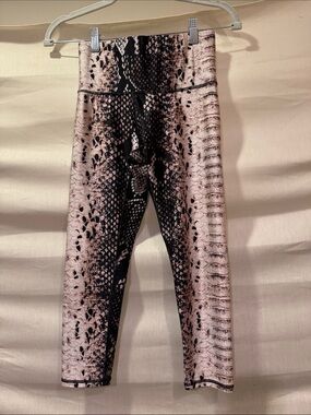 Terez Pink and Black Snake Print Leggings Size xs